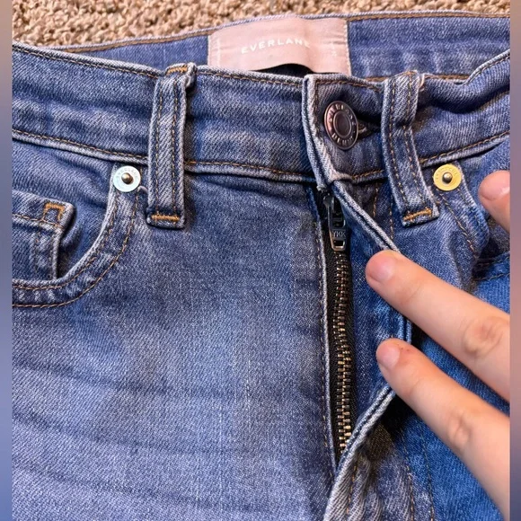 EVERLANE High-Rise Ankle Jeans in Medium Blue Wash High-Waisted Denim Size 24 - Picture 7 of 12